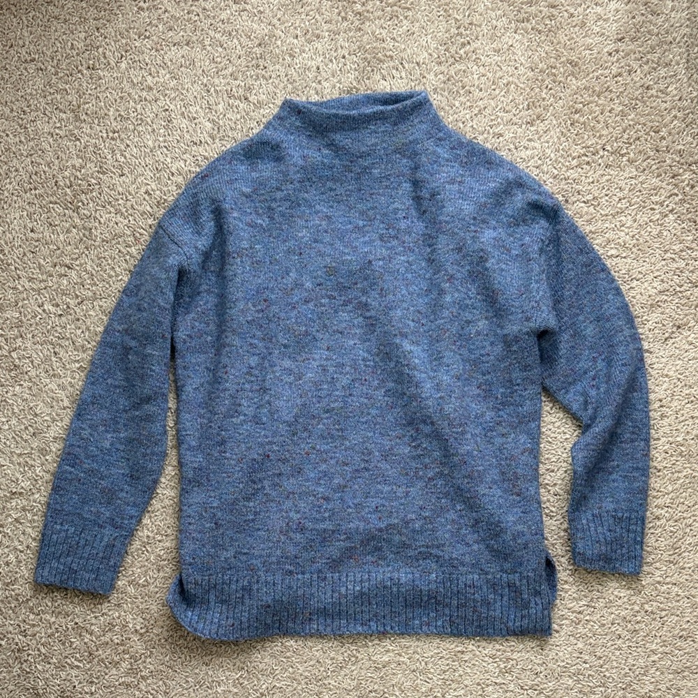 Well Worn Women’s Heathered Blue Turtleneck Sweater